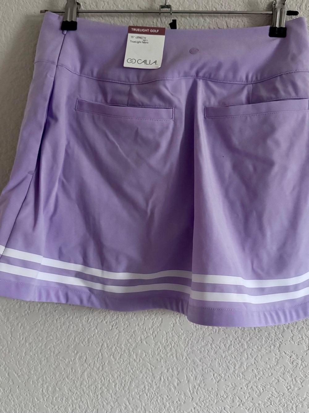 Calia Lavender Women's Athletic Skort with White Double Hem Stripes Size 2 - Picture 2 of 7